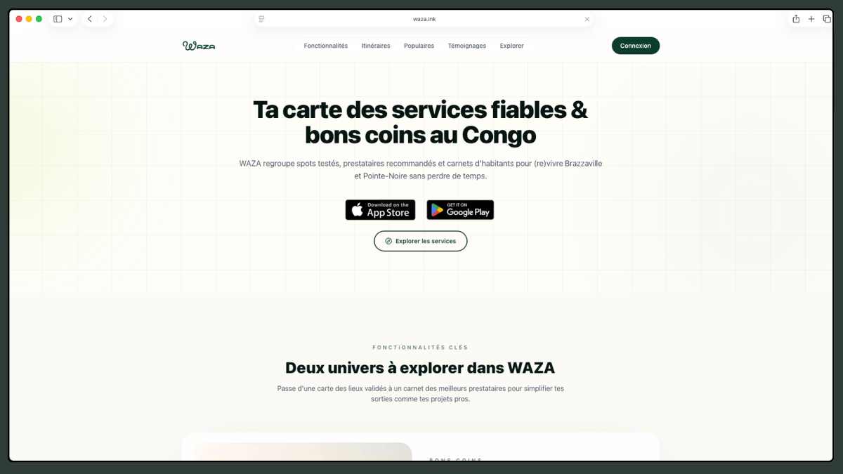 Waza — Carte des services